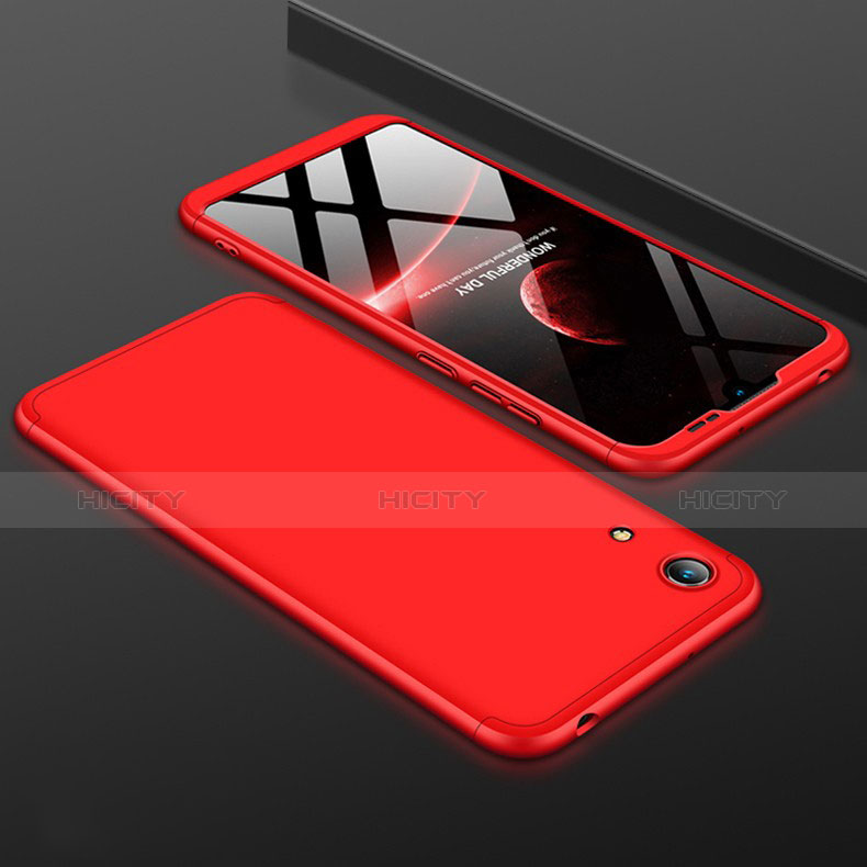 Funda Dura Plastico Rigida Carcasa Mate Frontal y Trasera 360 Grados para Huawei Honor Play 8A Rojo