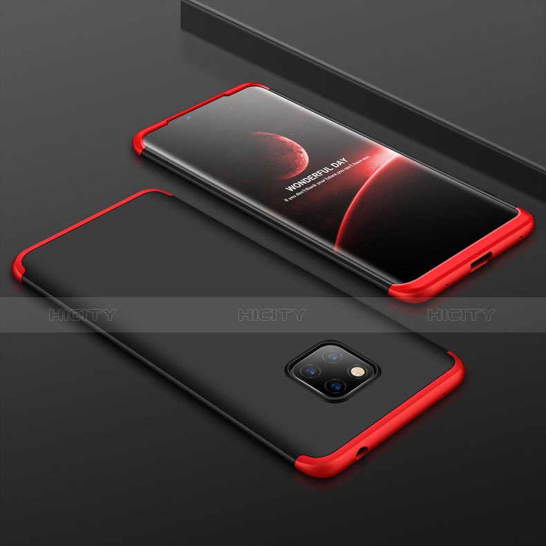Funda Dura Plastico Rigida Carcasa Mate Frontal y Trasera 360 Grados para Huawei Mate 20 Pro Rojo y Negro