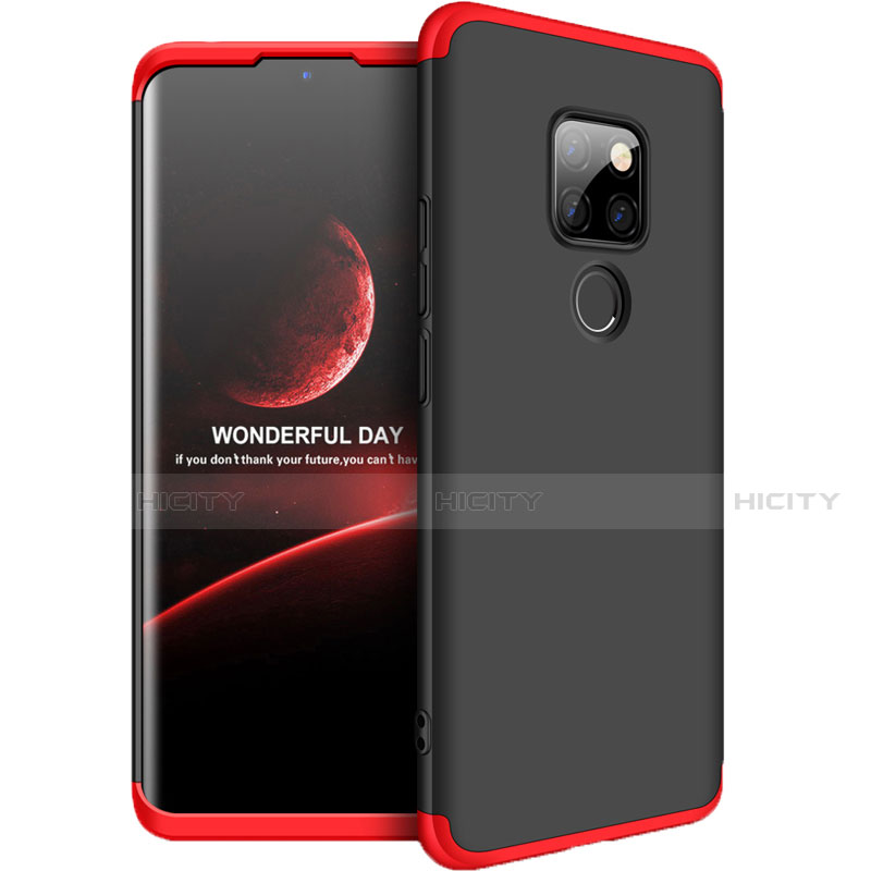 Funda Dura Plastico Rigida Carcasa Mate Frontal y Trasera 360 Grados para Huawei Mate 20 Rojo y Negro