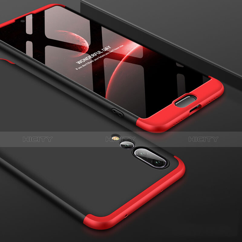 Funda Dura Plastico Rigida Carcasa Mate Frontal y Trasera 360 Grados para Huawei P20 Pro Rojo y Negro