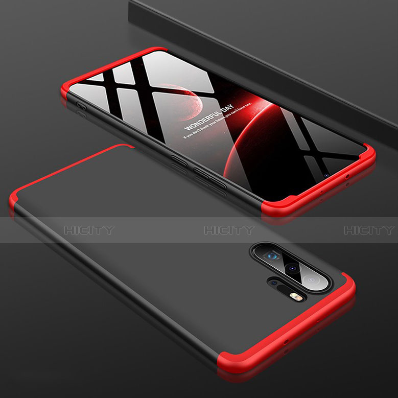 Funda Dura Plastico Rigida Carcasa Mate Frontal y Trasera 360 Grados para Huawei P30 Pro New Edition Rojo y Negro