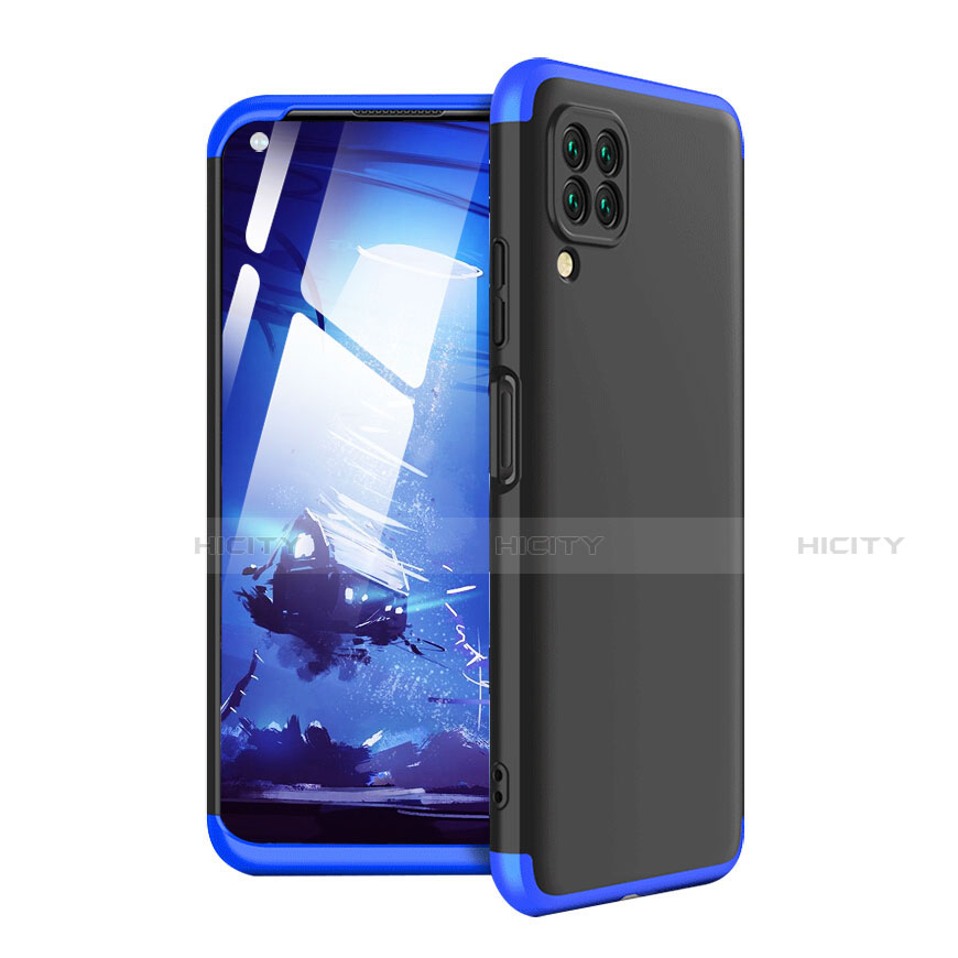 Funda Dura Plastico Rigida Carcasa Mate Frontal y Trasera 360 Grados para Huawei P40 Lite Azul y Negro