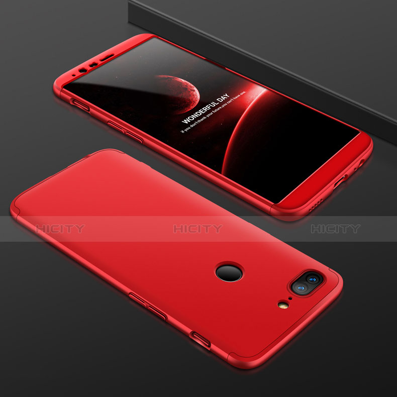 Funda Dura Plastico Rigida Carcasa Mate Frontal y Trasera 360 Grados para OnePlus 5T A5010 Rojo