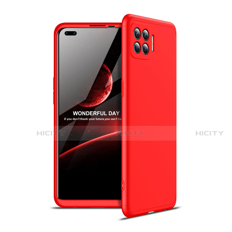 Funda Dura Plastico Rigida Carcasa Mate Frontal y Trasera 360 Grados para Oppo A93 Rojo