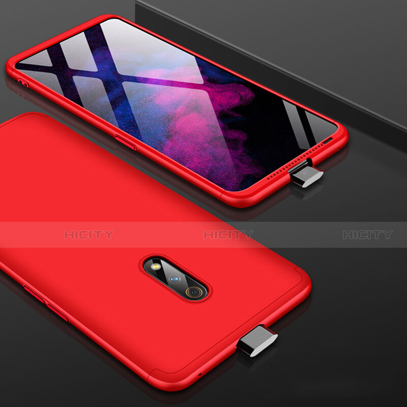 Funda Dura Plastico Rigida Carcasa Mate Frontal y Trasera 360 Grados para Oppo K3 Rojo