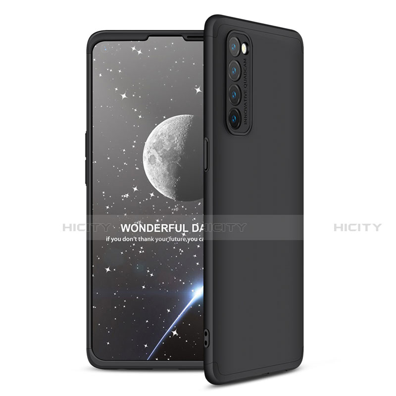 Funda Dura Plastico Rigida Carcasa Mate Frontal y Trasera 360 Grados para Oppo Reno4 Pro 4G Negro