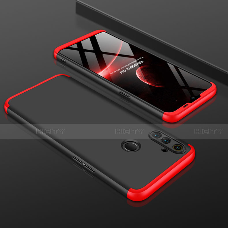 Funda Dura Plastico Rigida Carcasa Mate Frontal y Trasera 360 Grados para Realme C3 Rojo y Negro