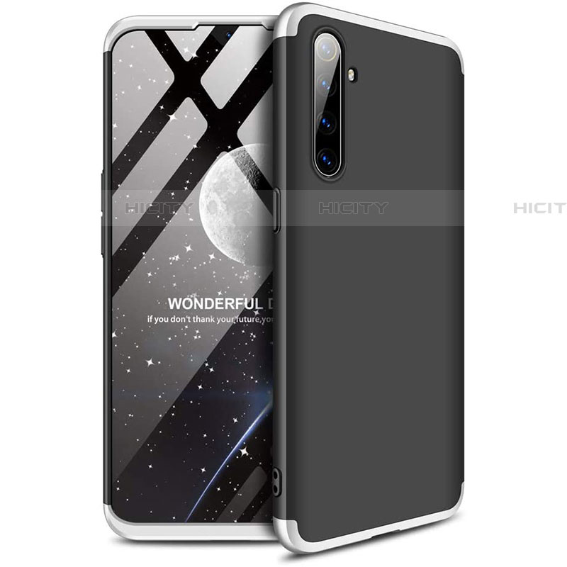 Funda Dura Plastico Rigida Carcasa Mate Frontal y Trasera 360 Grados para Realme XT Plata y Negro