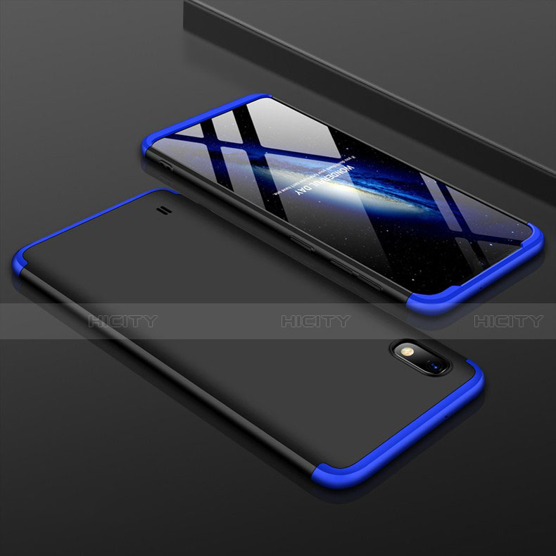 Funda Dura Plastico Rigida Carcasa Mate Frontal y Trasera 360 Grados para Samsung Galaxy A10 Azul y Negro
