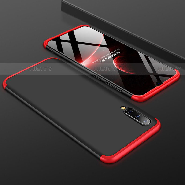 Funda Dura Plastico Rigida Carcasa Mate Frontal y Trasera 360 Grados para Samsung Galaxy A30S Rojo y Negro