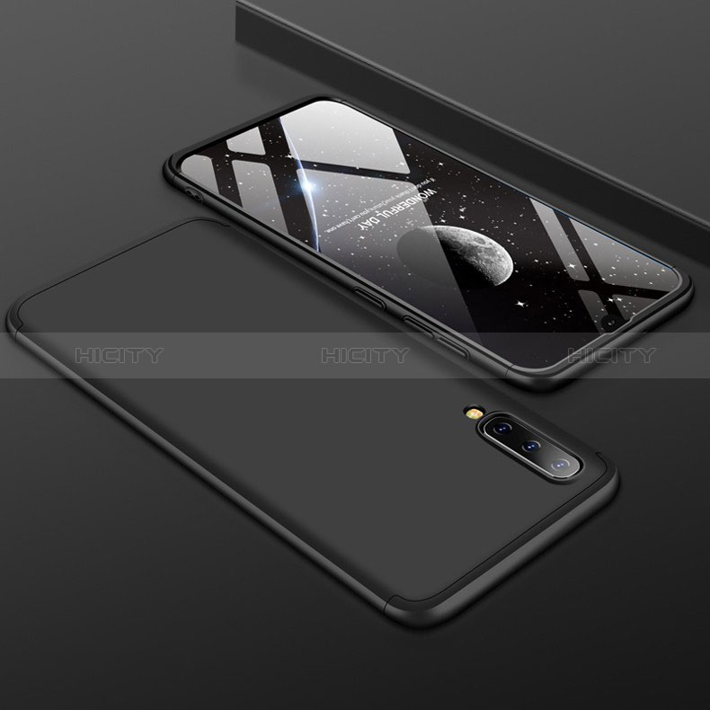 Funda Dura Plastico Rigida Carcasa Mate Frontal y Trasera 360 Grados para Samsung Galaxy A50S Negro
