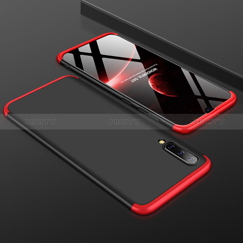Funda Dura Plastico Rigida Carcasa Mate Frontal y Trasera 360 Grados para Samsung Galaxy A50S Rojo y Negro