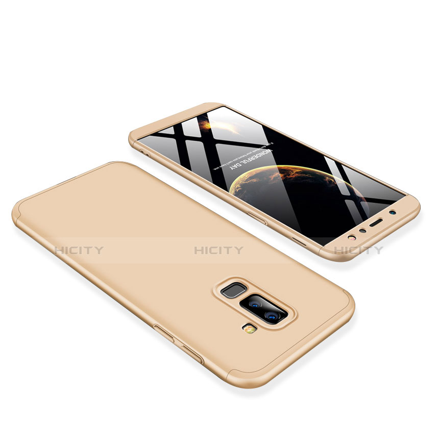 Funda Dura Plastico Rigida Carcasa Mate Frontal y Trasera 360 Grados para Samsung Galaxy A6 Plus (2018) Oro