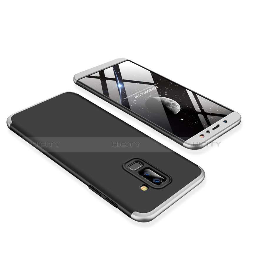 Funda Dura Plastico Rigida Carcasa Mate Frontal y Trasera 360 Grados para Samsung Galaxy A6 Plus (2018) Plata