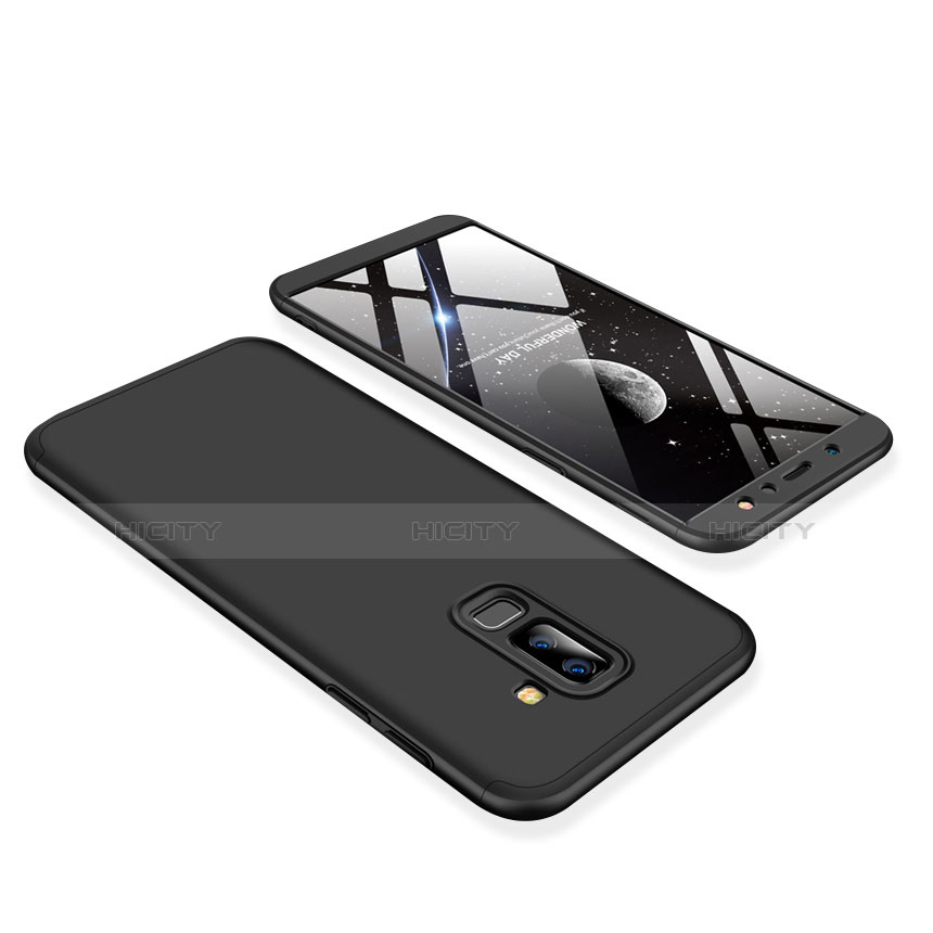 Funda Dura Plastico Rigida Carcasa Mate Frontal y Trasera 360 Grados para Samsung Galaxy A6 Plus Negro