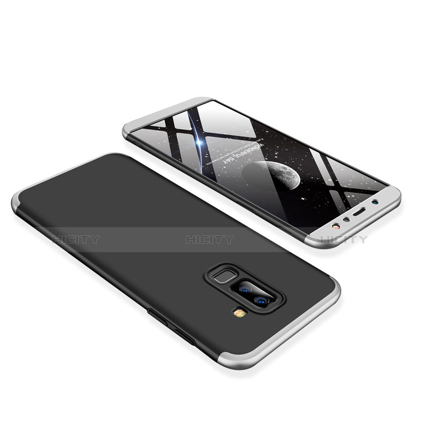 Funda Dura Plastico Rigida Carcasa Mate Frontal y Trasera 360 Grados para Samsung Galaxy A6 Plus Plata