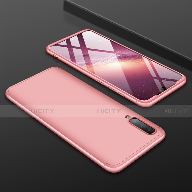 Funda Dura Plastico Rigida Carcasa Mate Frontal y Trasera 360 Grados para Samsung Galaxy A70 Oro Rosa