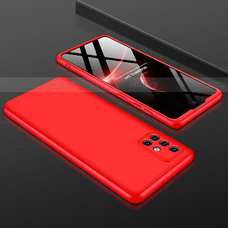 Funda Dura Plastico Rigida Carcasa Mate Frontal y Trasera 360 Grados para Samsung Galaxy A71 5G Rojo