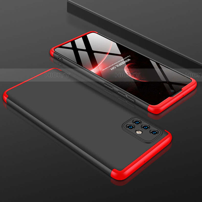 Funda Dura Plastico Rigida Carcasa Mate Frontal y Trasera 360 Grados para Samsung Galaxy A71 5G Rojo y Negro