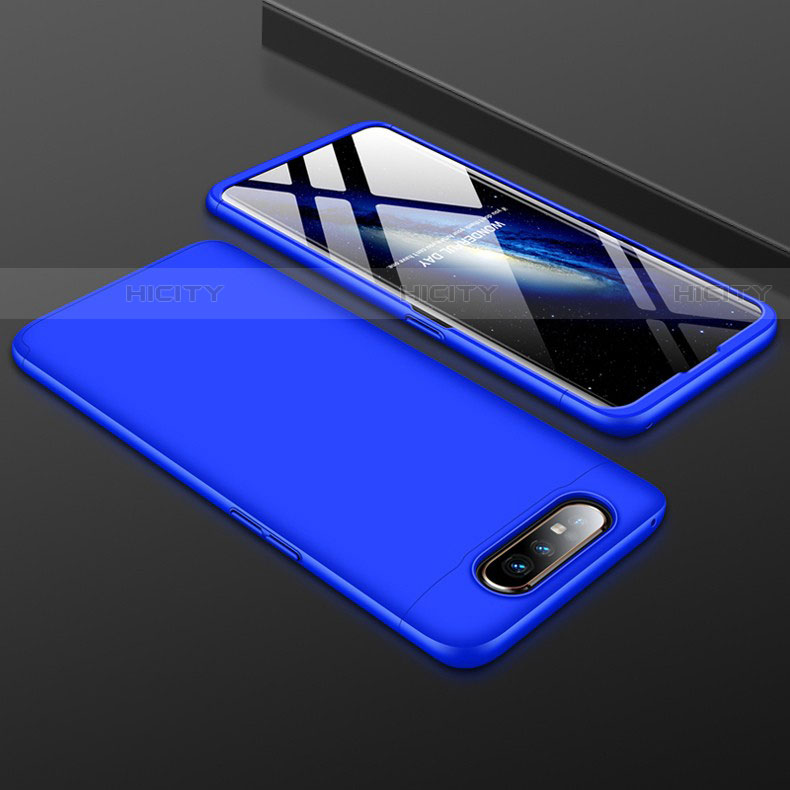 Funda Dura Plastico Rigida Carcasa Mate Frontal y Trasera 360 Grados para Samsung Galaxy A80 Azul