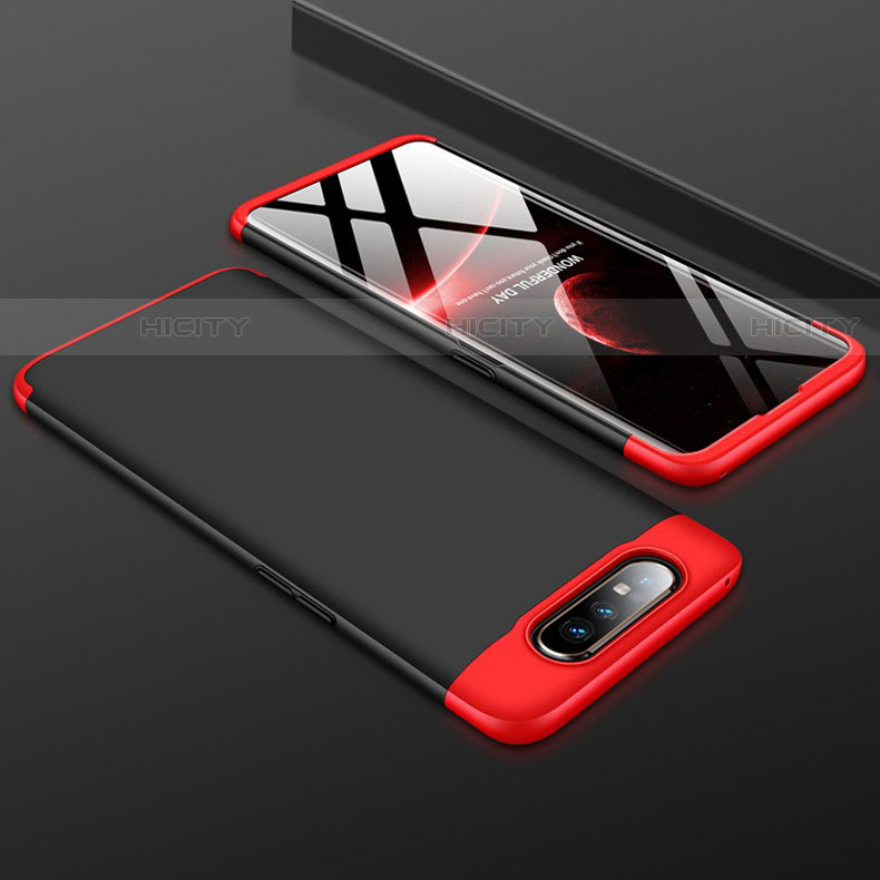 Funda Dura Plastico Rigida Carcasa Mate Frontal y Trasera 360 Grados para Samsung Galaxy A80 Rojo y Negro