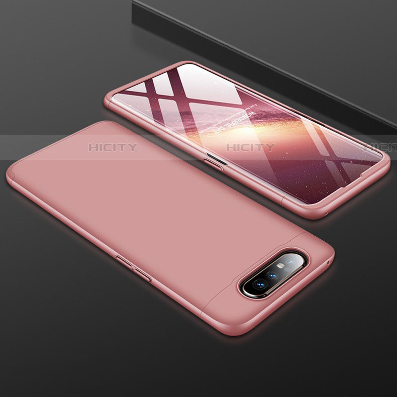 Funda Dura Plastico Rigida Carcasa Mate Frontal y Trasera 360 Grados para Samsung Galaxy A90 4G Oro Rosa