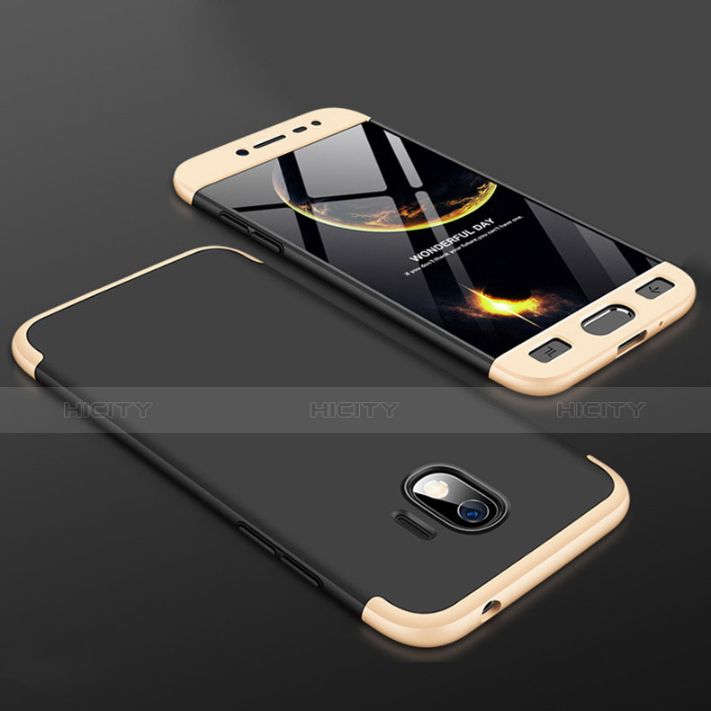 Funda Dura Plastico Rigida Carcasa Mate Frontal y Trasera 360 Grados para Samsung Galaxy Grand Prime Pro (2018) Oro y Negro