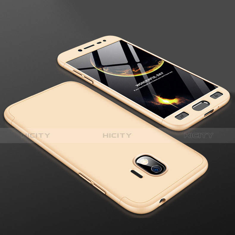 Funda Dura Plastico Rigida Carcasa Mate Frontal y Trasera 360 Grados para Samsung Galaxy J2 Pro (2018) J250F Oro