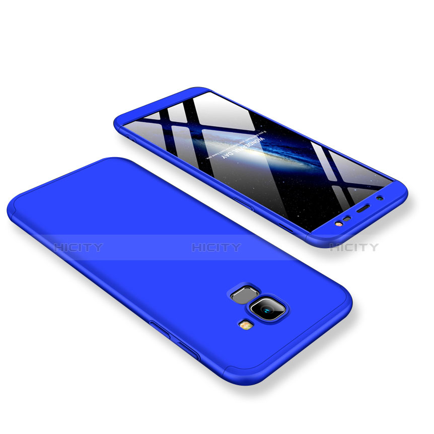 Funda Dura Plastico Rigida Carcasa Mate Frontal y Trasera 360 Grados para Samsung Galaxy J6 (2018) J600F Azul