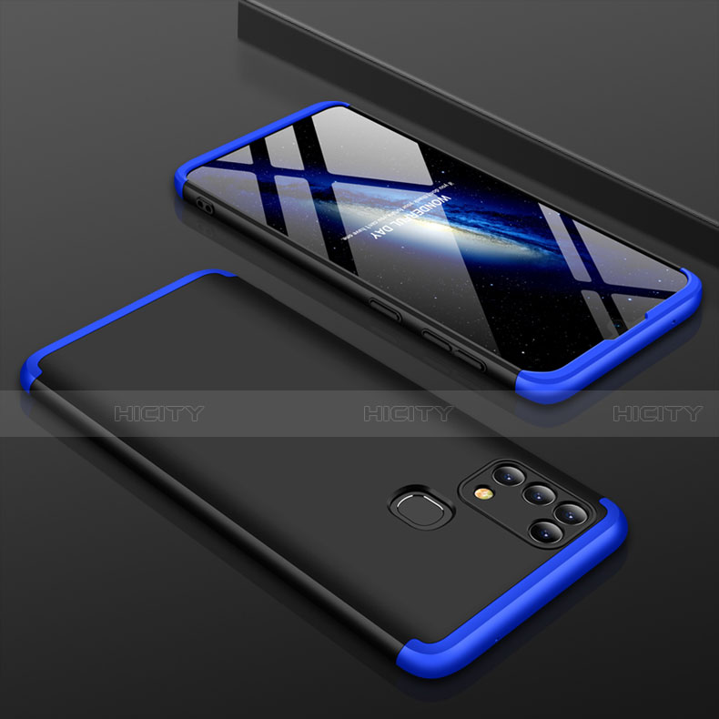 Funda Dura Plastico Rigida Carcasa Mate Frontal y Trasera 360 Grados para Samsung Galaxy M21s Azul y Negro