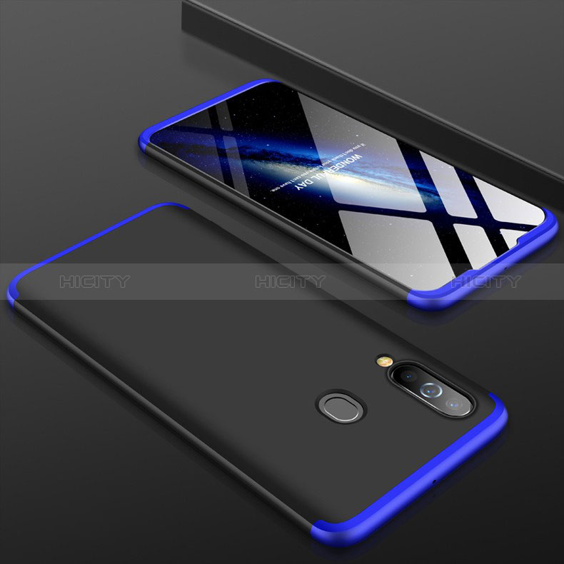 Funda Dura Plastico Rigida Carcasa Mate Frontal y Trasera 360 Grados para Samsung Galaxy M40 Azul y Negro