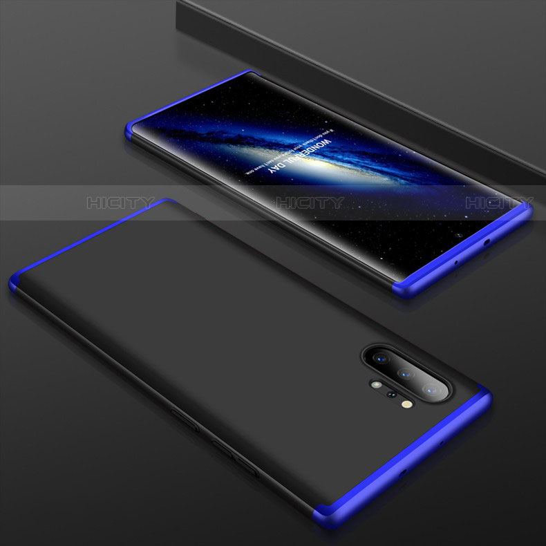 Funda Dura Plastico Rigida Carcasa Mate Frontal y Trasera 360 Grados para Samsung Galaxy Note 10 Plus 5G Azul y Negro