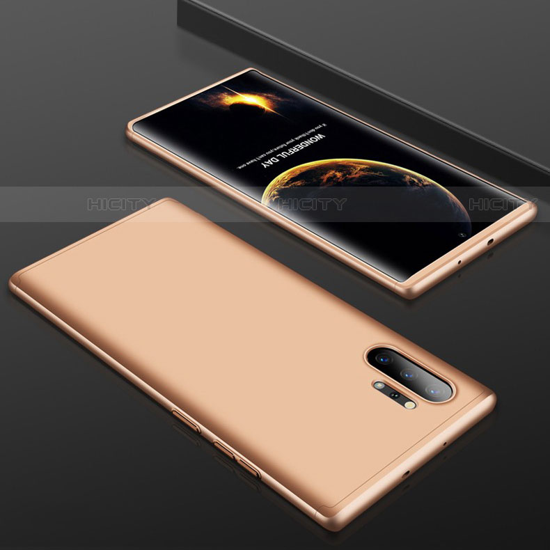 Funda Dura Plastico Rigida Carcasa Mate Frontal y Trasera 360 Grados para Samsung Galaxy Note 10 Plus 5G Oro