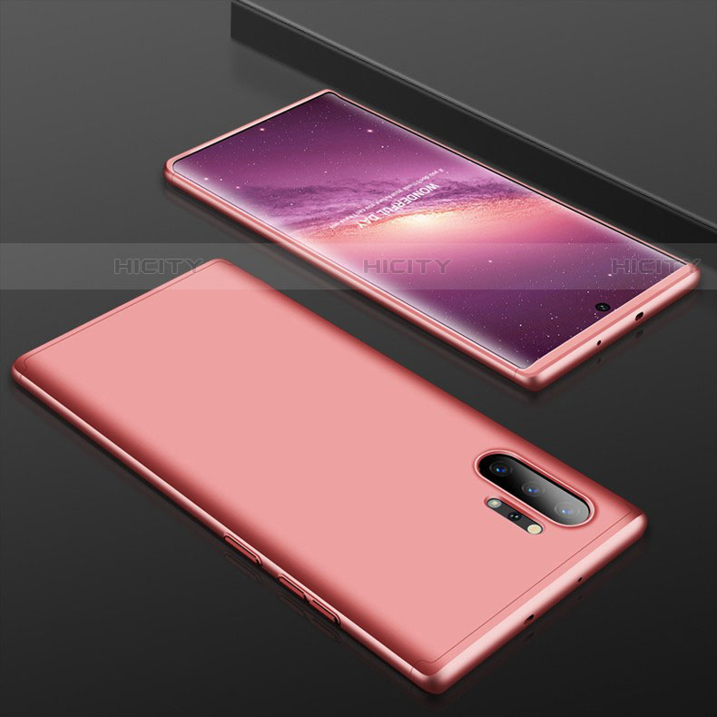 Funda Dura Plastico Rigida Carcasa Mate Frontal y Trasera 360 Grados para Samsung Galaxy Note 10 Plus 5G Oro Rosa