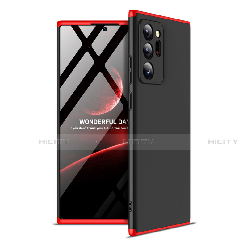 Funda Dura Plastico Rigida Carcasa Mate Frontal y Trasera 360 Grados para Samsung Galaxy Note 20 Ultra 5G Rojo y Negro