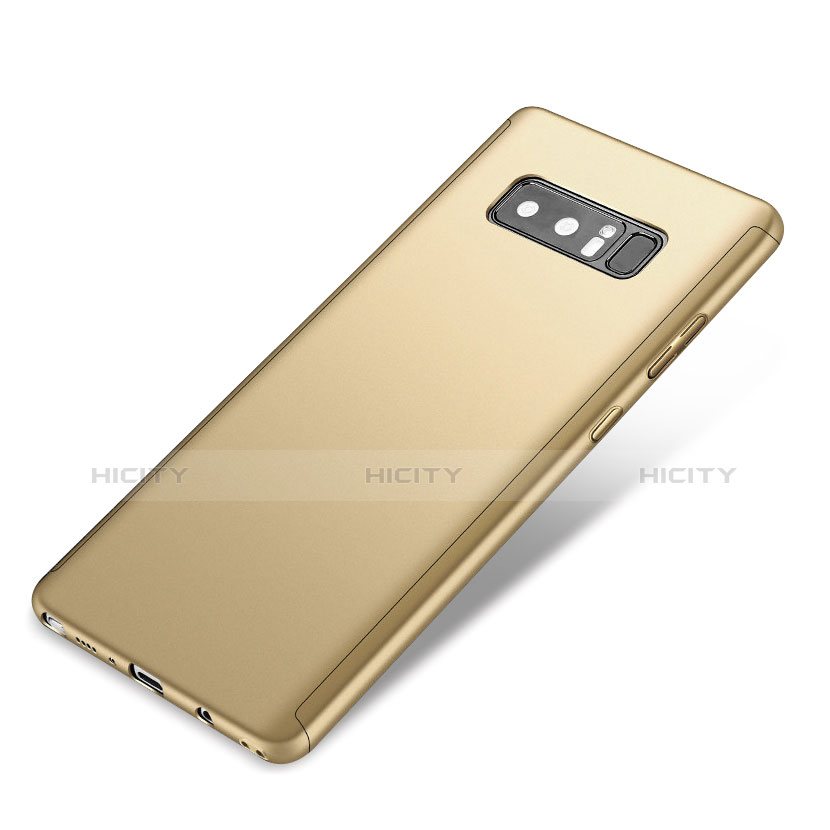 Funda Dura Plastico Rigida Carcasa Mate Frontal y Trasera 360 Grados para Samsung Galaxy Note 8 Duos N950F Oro