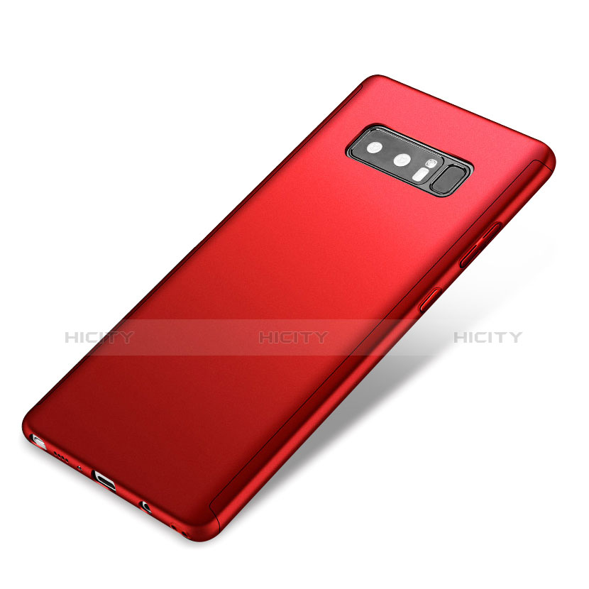 Funda Dura Plastico Rigida Carcasa Mate Frontal y Trasera 360 Grados para Samsung Galaxy Note 8 Rojo