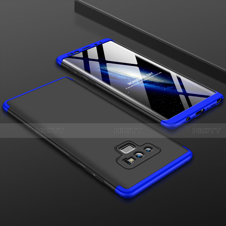 Funda Dura Plastico Rigida Carcasa Mate Frontal y Trasera 360 Grados para Samsung Galaxy Note 9 Azul y Negro