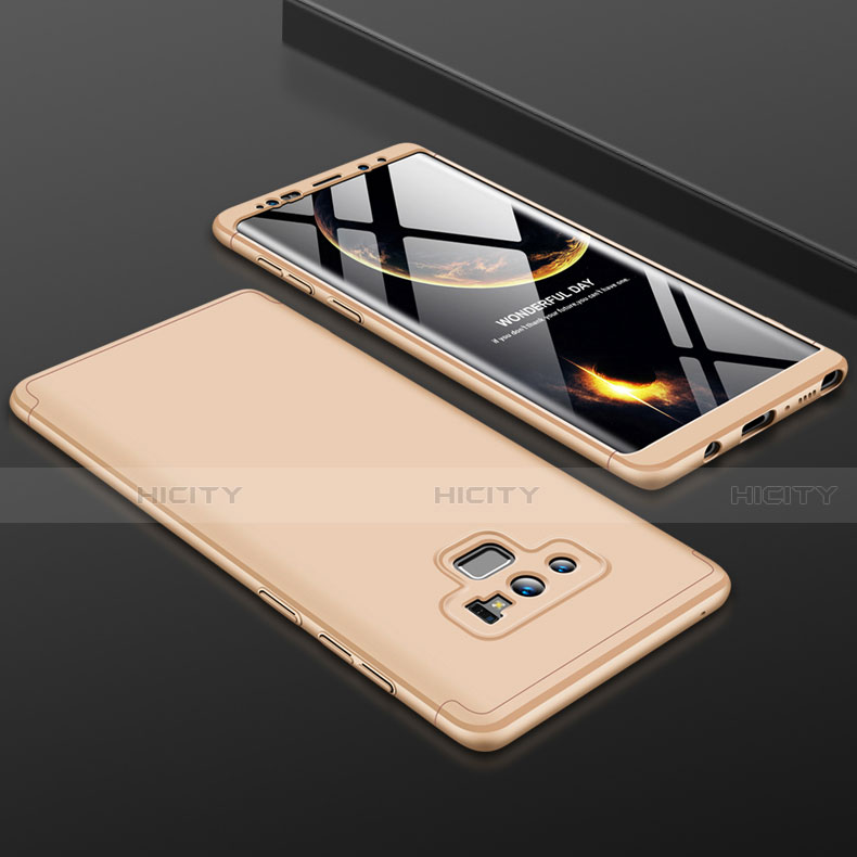 Funda Dura Plastico Rigida Carcasa Mate Frontal y Trasera 360 Grados para Samsung Galaxy Note 9 Oro