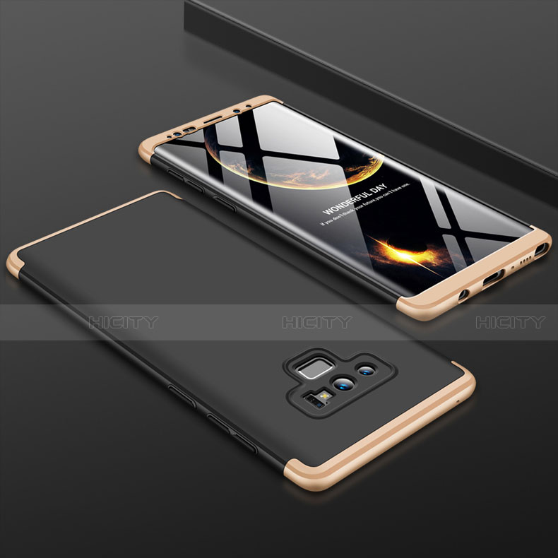 Funda Dura Plastico Rigida Carcasa Mate Frontal y Trasera 360 Grados para Samsung Galaxy Note 9 Oro y Negro