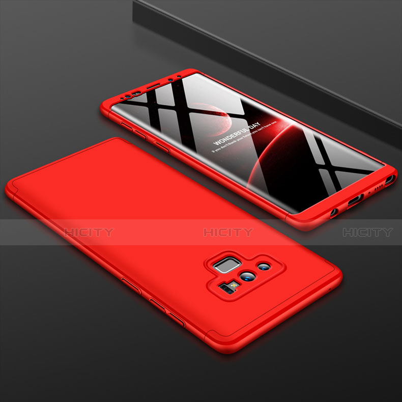 Funda Dura Plastico Rigida Carcasa Mate Frontal y Trasera 360 Grados para Samsung Galaxy Note 9 Rojo