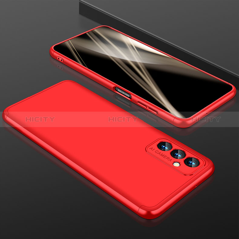 Funda Dura Plastico Rigida Carcasa Mate Frontal y Trasera 360 Grados para Samsung Galaxy Quantum2 5G Rojo
