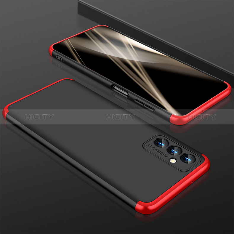 Funda Dura Plastico Rigida Carcasa Mate Frontal y Trasera 360 Grados para Samsung Galaxy Quantum2 5G Rojo y Negro