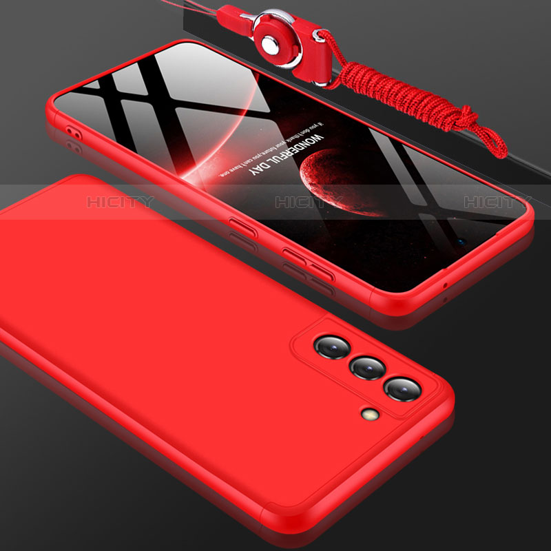 Funda Dura Plastico Rigida Carcasa Mate Frontal y Trasera 360 Grados para Samsung Galaxy S21 5G Rojo