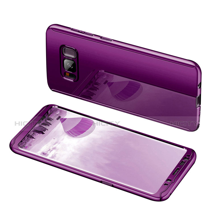 Funda Dura Plastico Rigida Carcasa Mate Frontal y Trasera 360 Grados para Samsung Galaxy S8 Morado