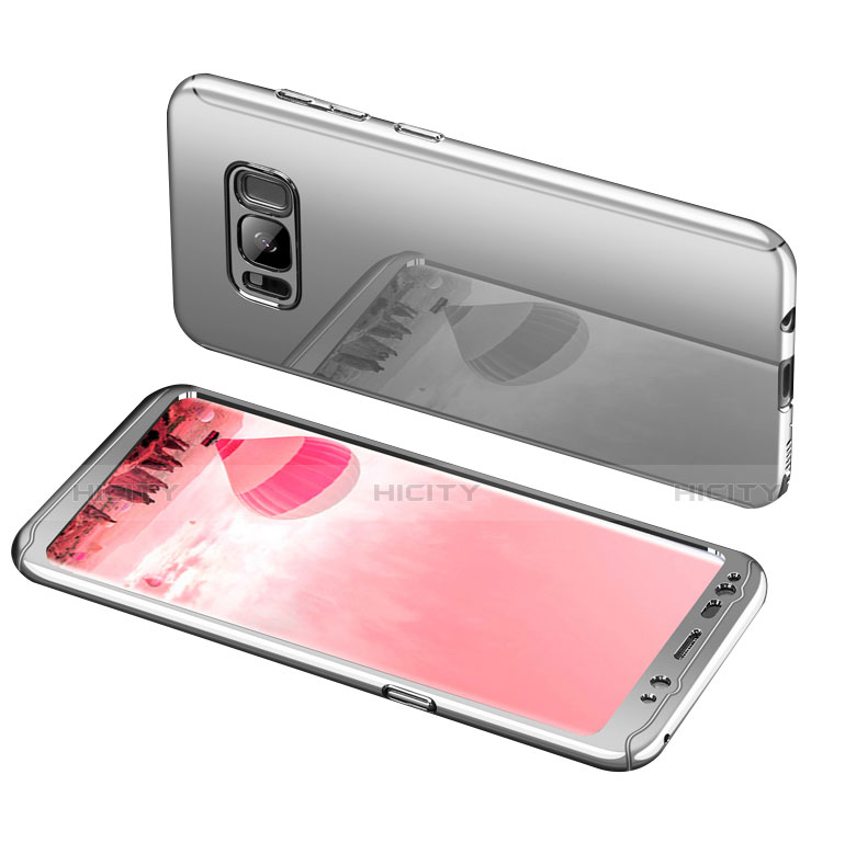 Funda Dura Plastico Rigida Carcasa Mate Frontal y Trasera 360 Grados para Samsung Galaxy S8 Plata