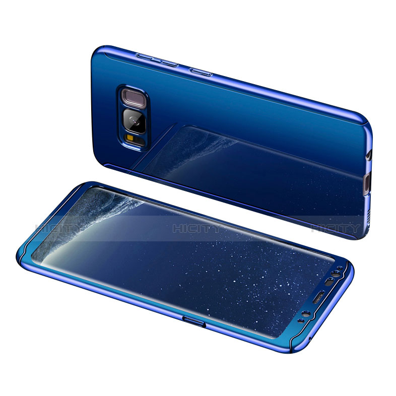 Funda Dura Plastico Rigida Carcasa Mate Frontal y Trasera 360 Grados para Samsung Galaxy S8 Plus Azul