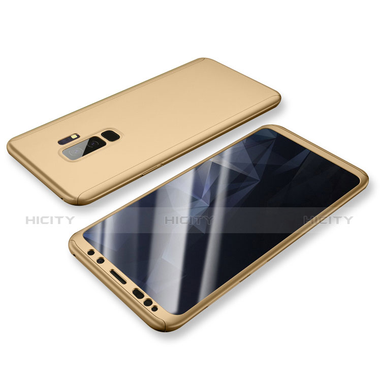 Funda Dura Plastico Rigida Carcasa Mate Frontal y Trasera 360 Grados para Samsung Galaxy S9 Plus Oro