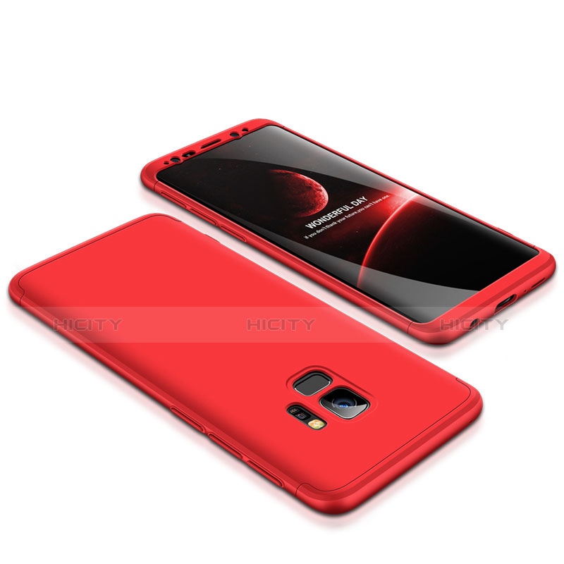 Funda Dura Plastico Rigida Carcasa Mate Frontal y Trasera 360 Grados para Samsung Galaxy S9 Rojo