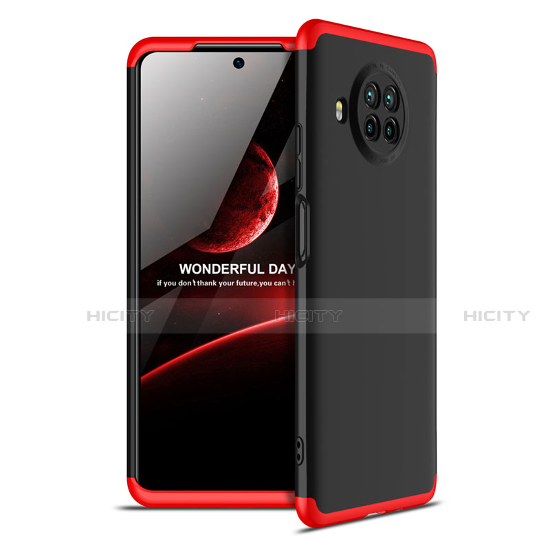 Funda Dura Plastico Rigida Carcasa Mate Frontal y Trasera 360 Grados para Xiaomi Mi 10T Lite 5G Rojo y Negro